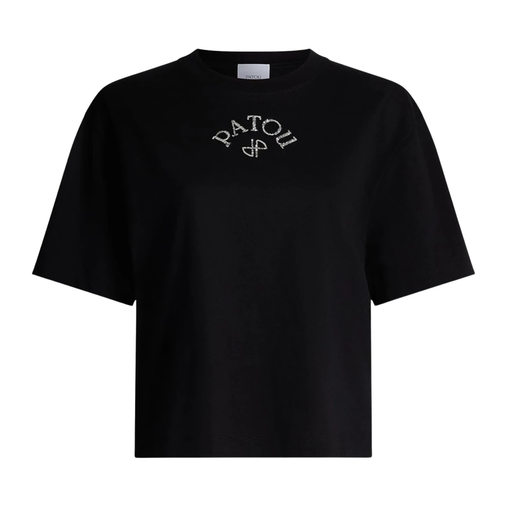 Patou Women's Black T-Shirts, S, Cotton Polo T-Shirt