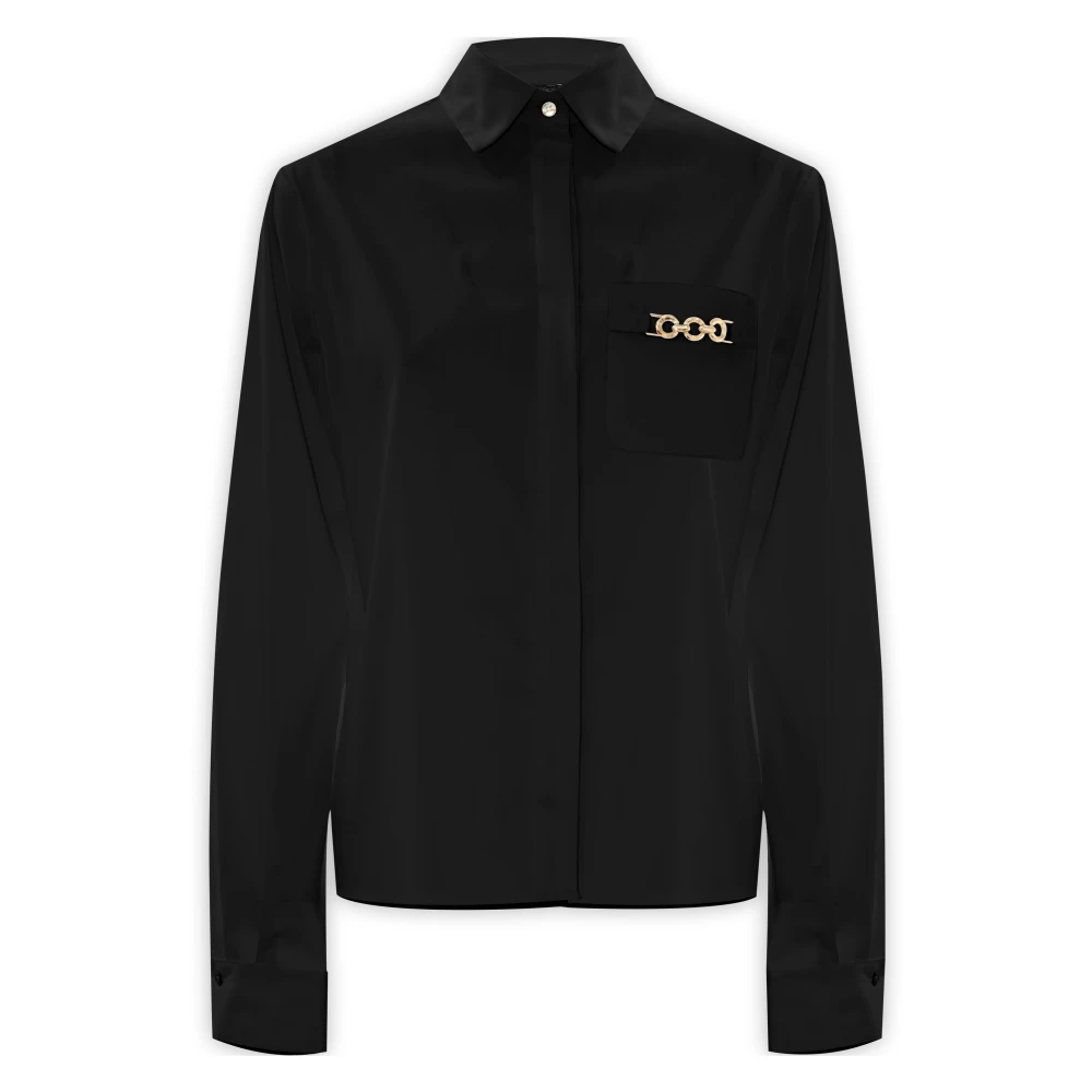 Kocca Women's Black Shirts, S, Semi Formal Long Sleeved Shirt
