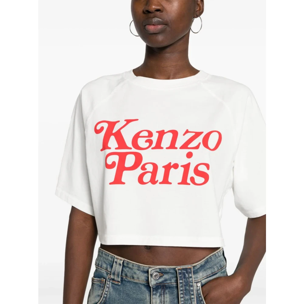 Kenzo Witte T-shirts en Polos met Paris Logo White Dames