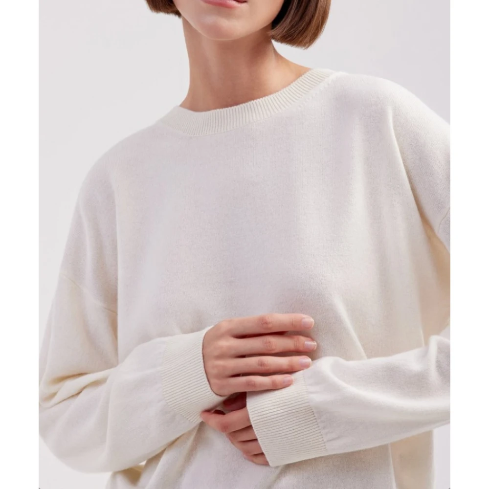 Filippo De Laurentiis Kasjmier Zijde Merino Wol Trui White Dames