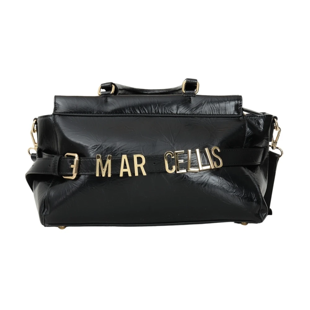 Marc Ellis Zwarte handtas met logodetail Black Dames