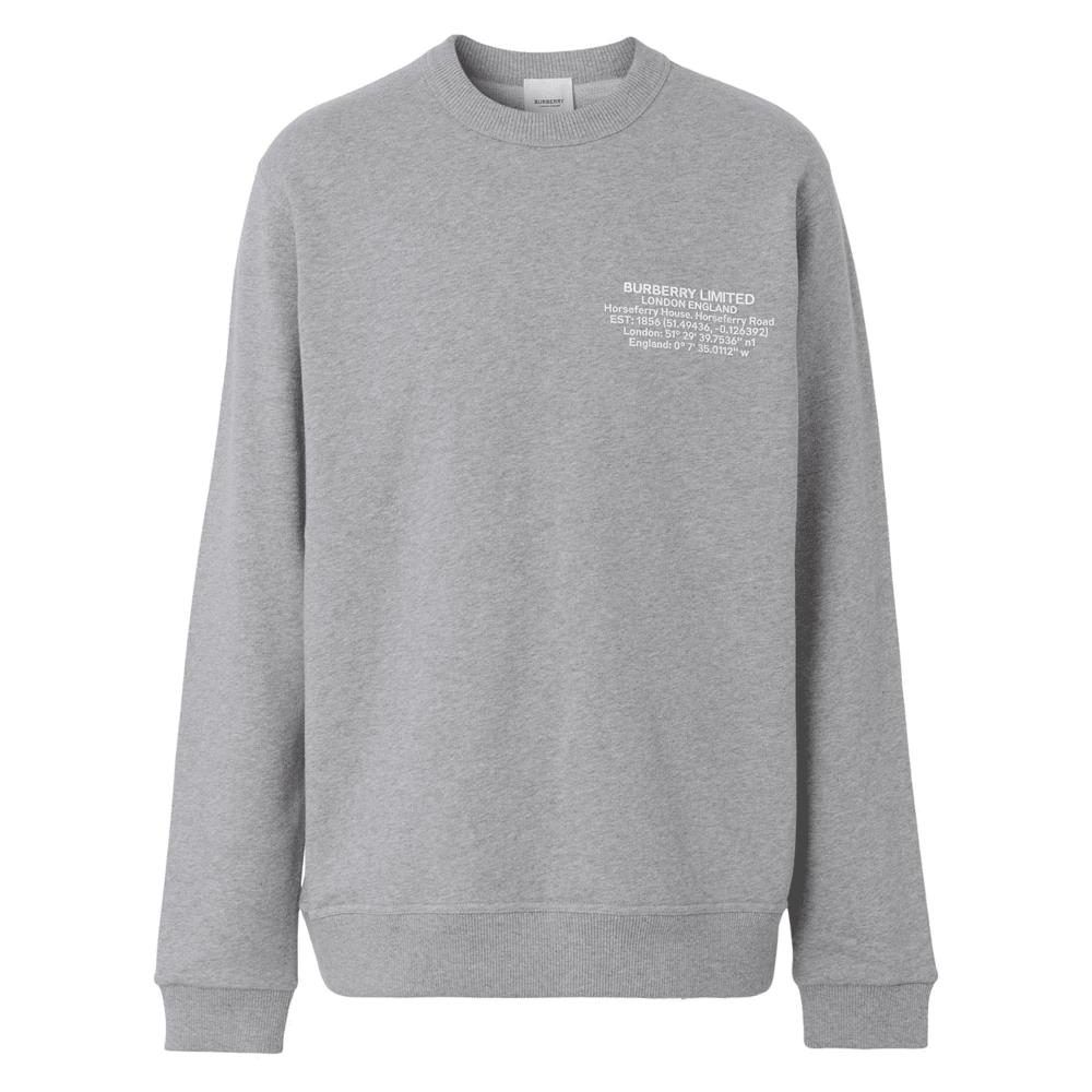Burberry Gedrukte Logo Sweater in Grijs Gray Heren
