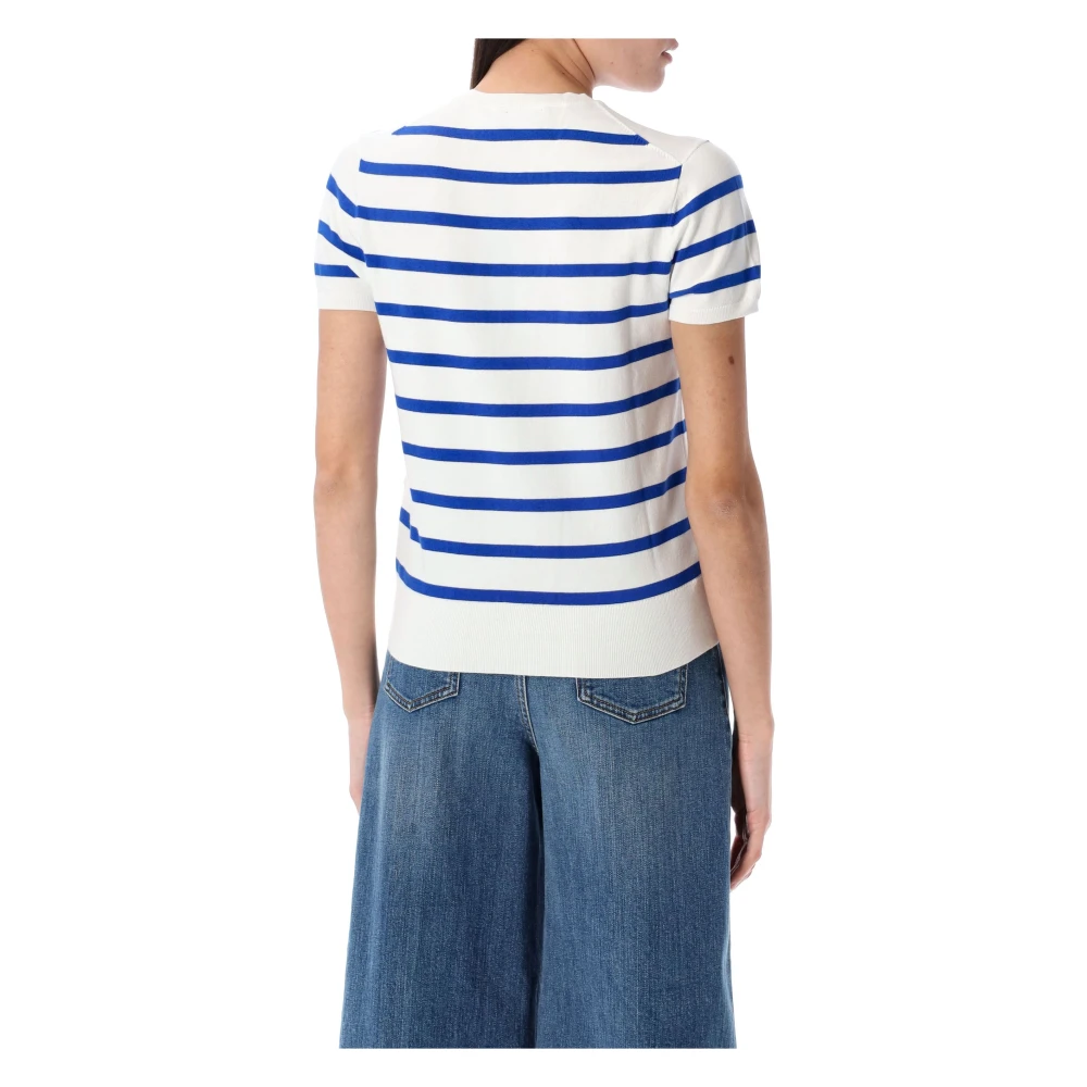 Ralph Lauren Gestreept trui met korte mouwen Blue Dames