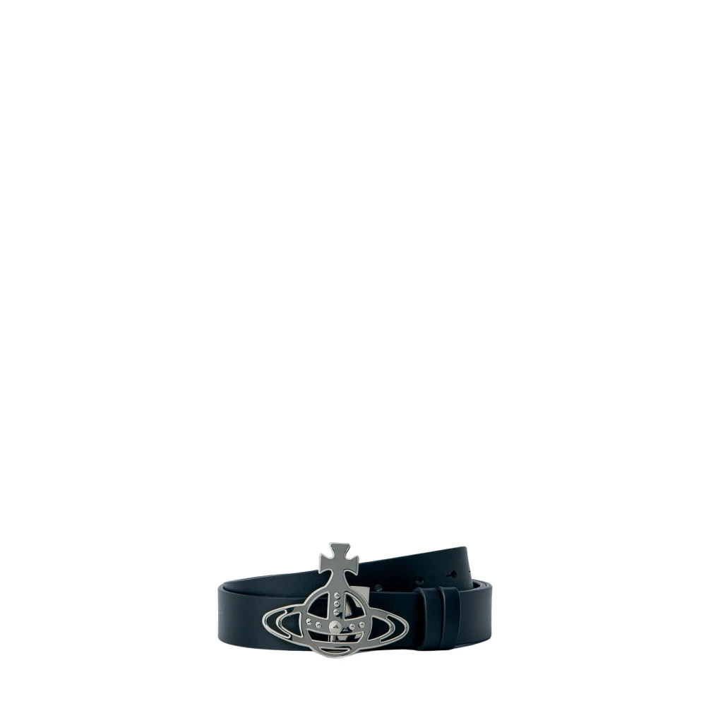 Vivienne Westwood Men's Black Line Orb Buckle Belt - Belts - M - Accessories
