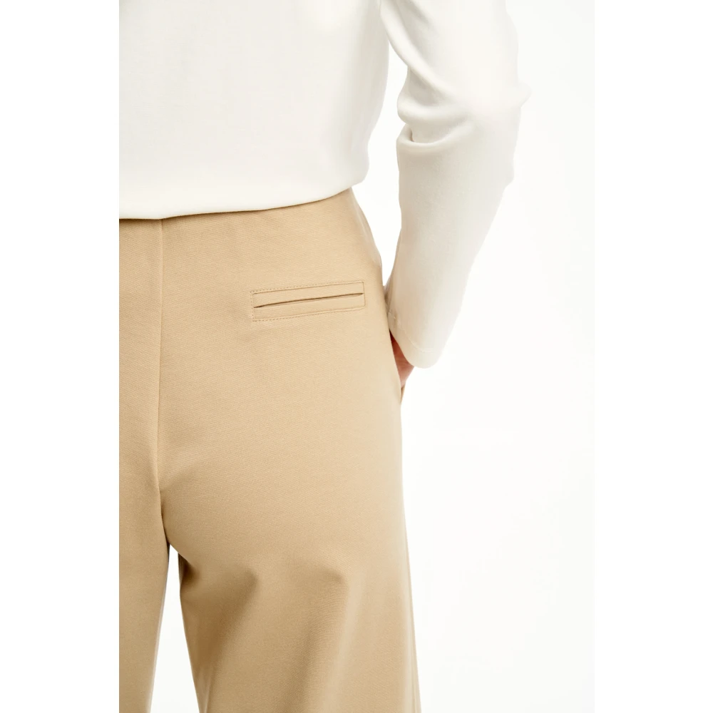 Vicario Cinque Ontspannen Elegante Wijde Broek Beige Dames