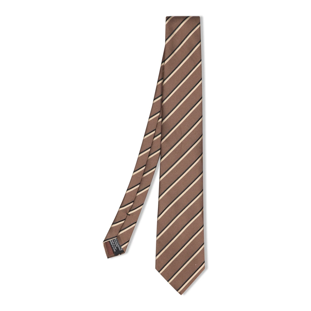 Tom Ford Wit Regiment Zijden Stropdas Beige Heren