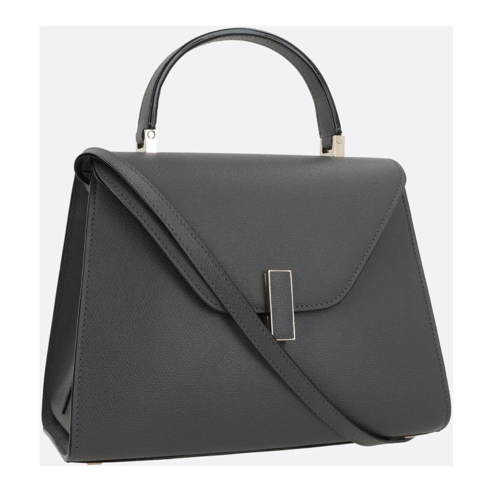Valextra Donkergrijze Gehamerde Leren Handtas Gray Dames