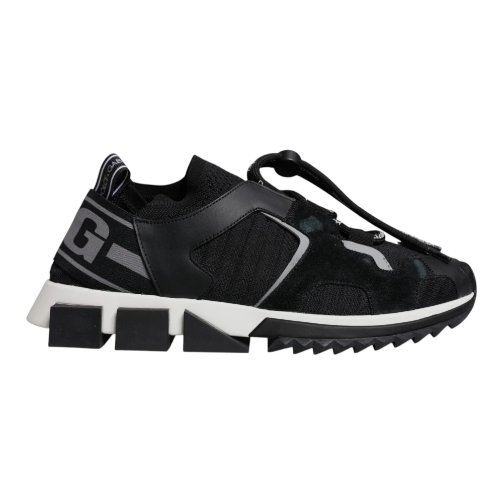 Dolce & Gabbana Women's Black Sneakers,, Mesh Sorrento Trekking Trainers Shoes Size 6