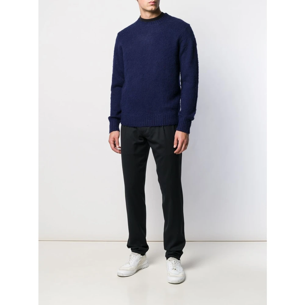 Aspesi Navy wollen trui Blue Heren