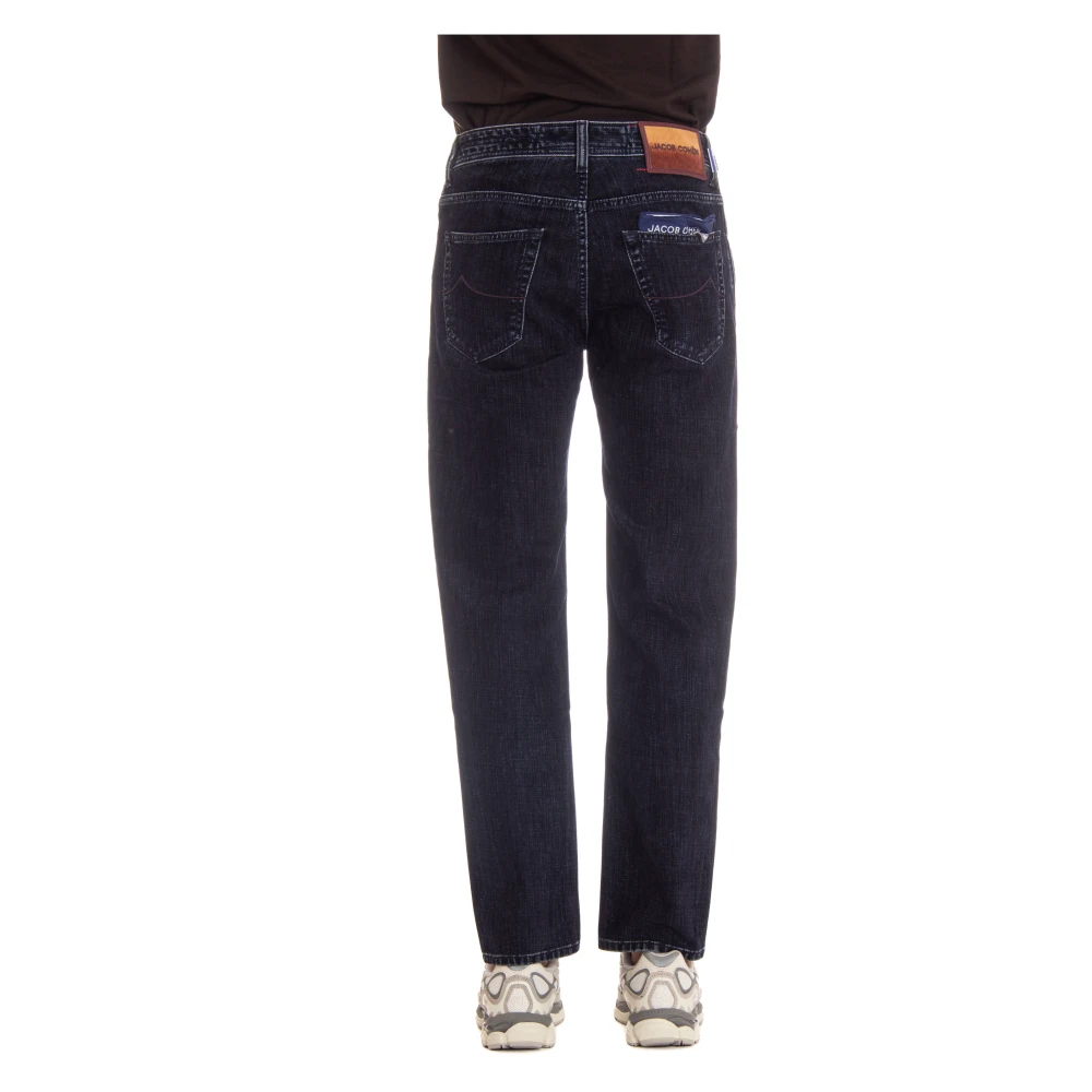 Jacob Cohën Blauwe Flocked Denim Scott Fit Jeans Blue Heren
