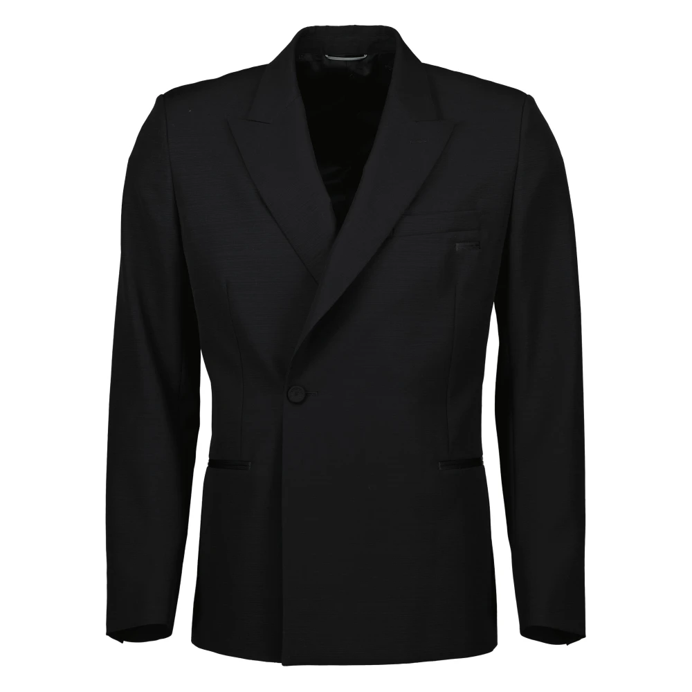 Dior Men's Black Blazers, M, Wool Mohair Satin Detail Blazer