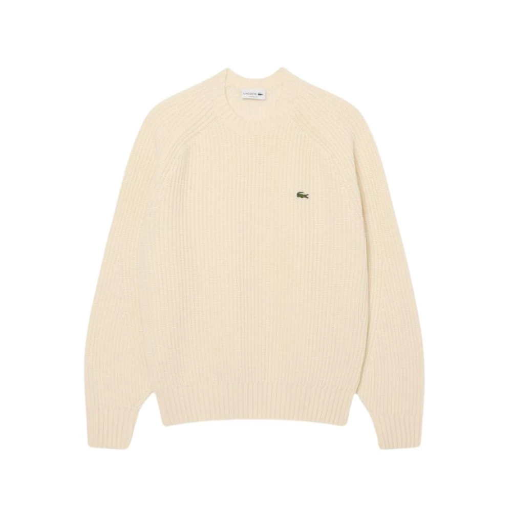Lacoste Uomo Bianco - Maglione In Maglia A Coste Spesse - Immagine 3