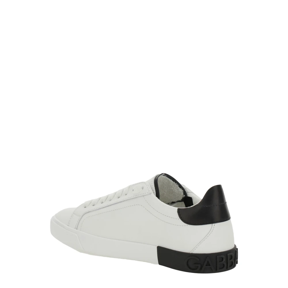 Dolce & Gabbana Witte Sneakers met Dierenmotief van Leer White Dames