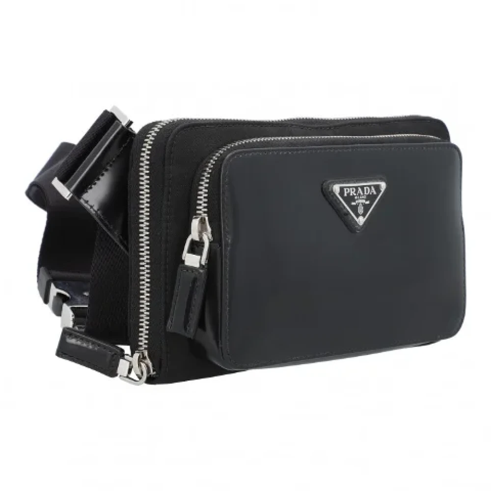 Prada Vintage Pre-owned Leather crossbody-bags Black Dames
