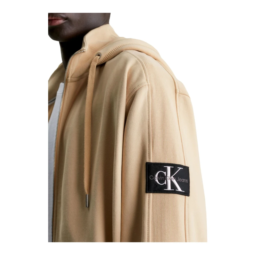 Calvin Klein Jeans Zip Hoodie Beige Heren