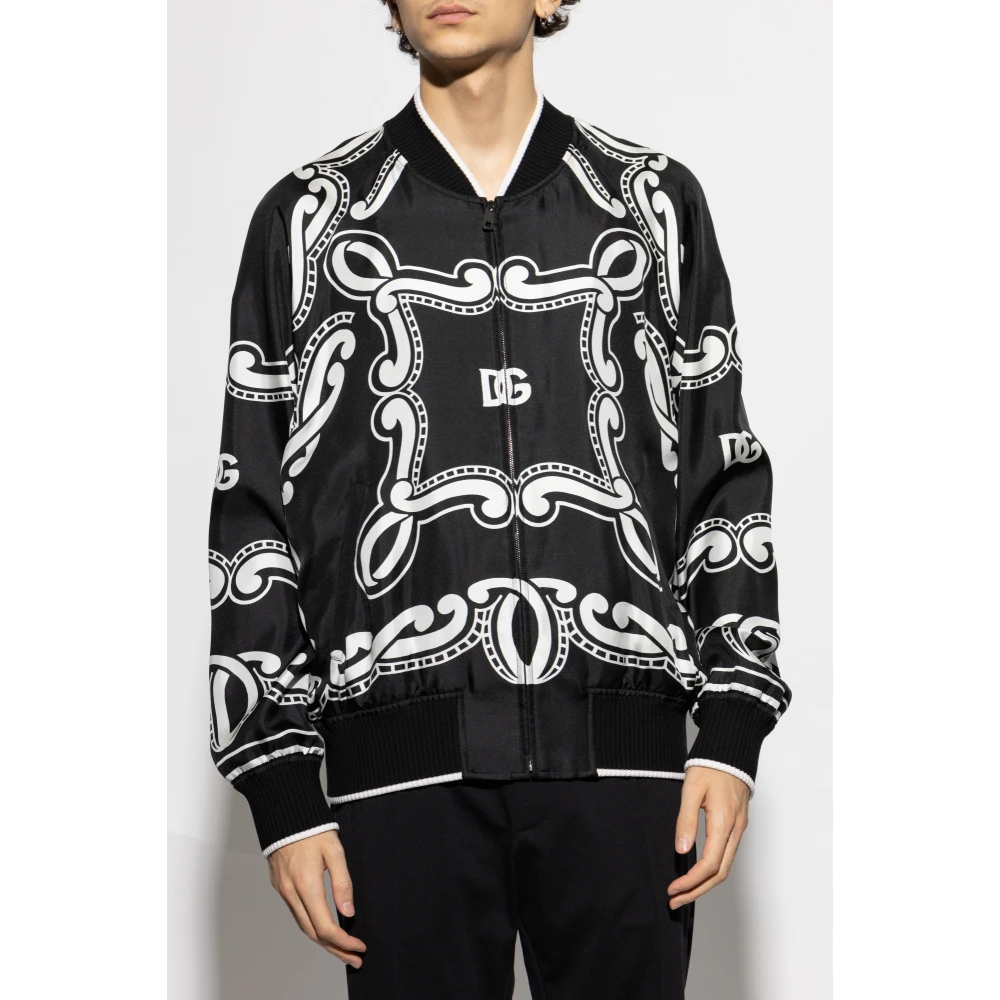 Dolce & Gabbana Zijden bomberjack Black Heren