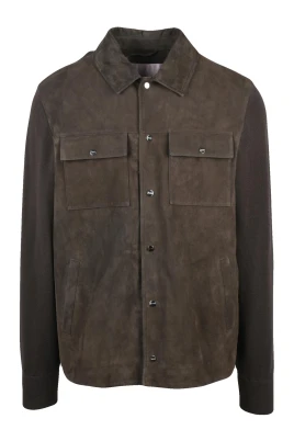Camicia i läder och mocka