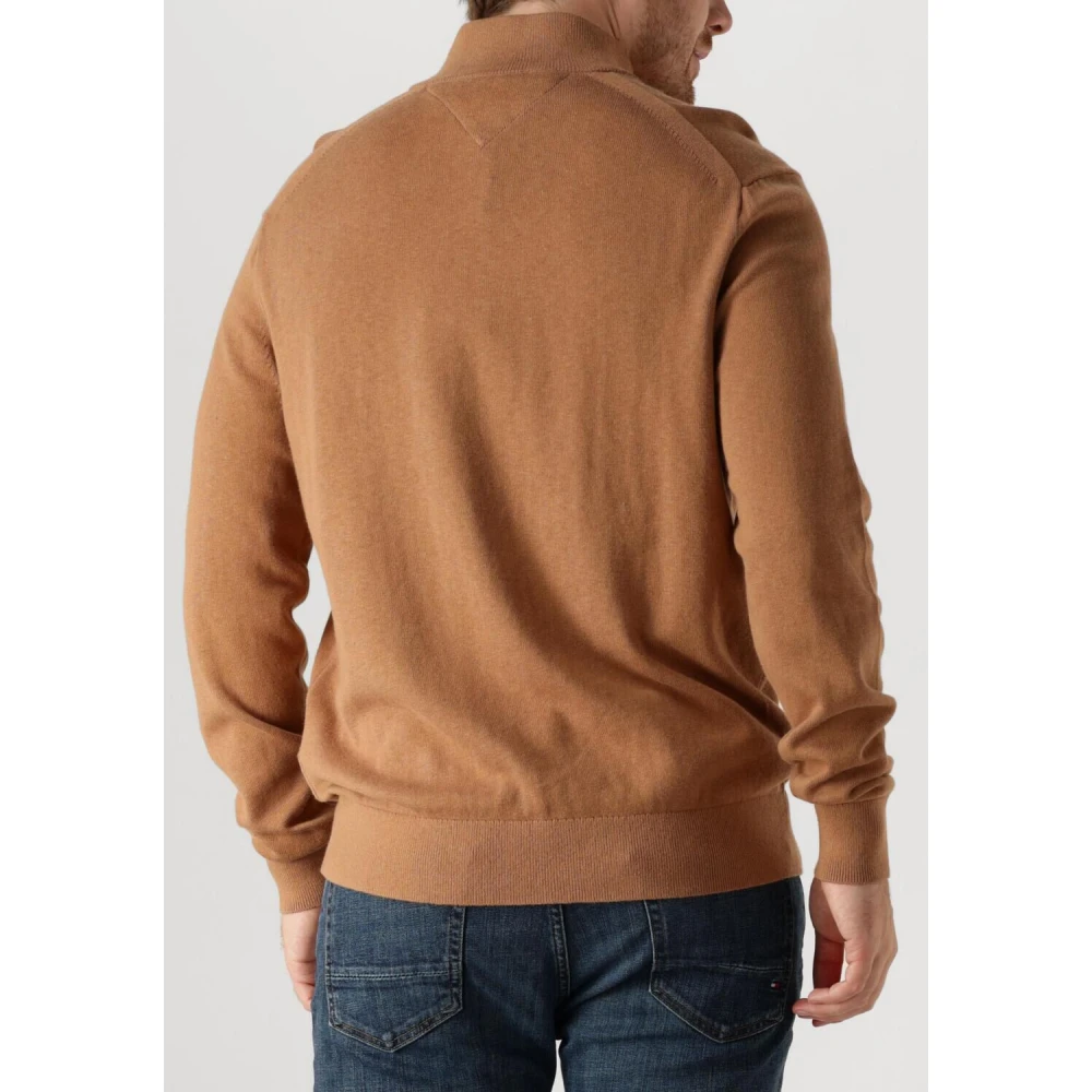 Tommy Hilfiger Zip Mock Cashmere Sweater voor Heren Brown Heren