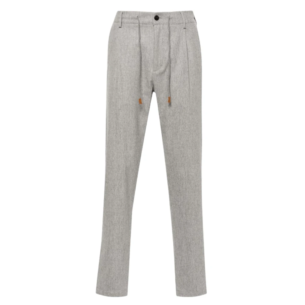 Eleventy Plooi-detail wollen broek Gray Heren