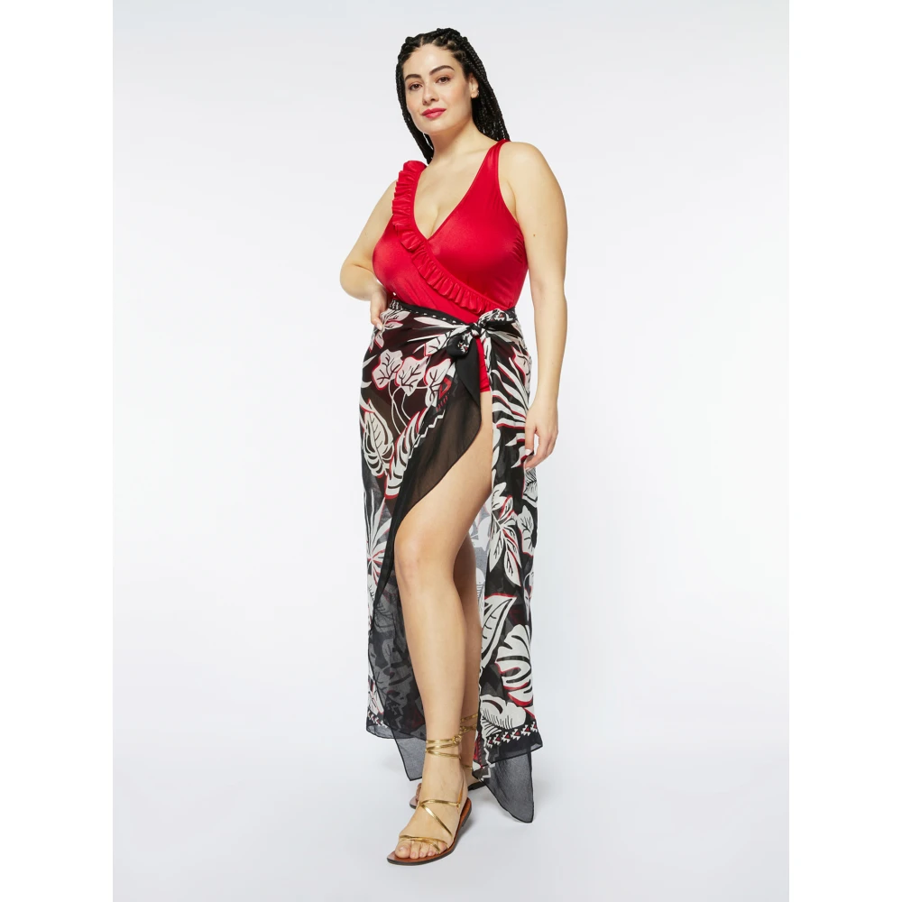 Fiorella Rubino Gerimpeld Badpak Red Dames