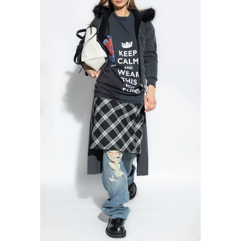 Balenciaga T-shirt met print Black Dames