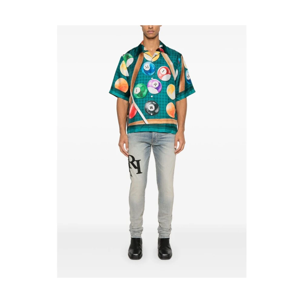 Amiri Lichtblauwe Klassieke Knoopsluiting Jeans Blue Heren