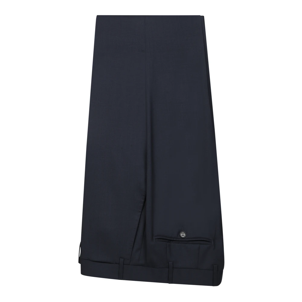 Canali Blauw Wollen Pak Jas Broek Blue Heren