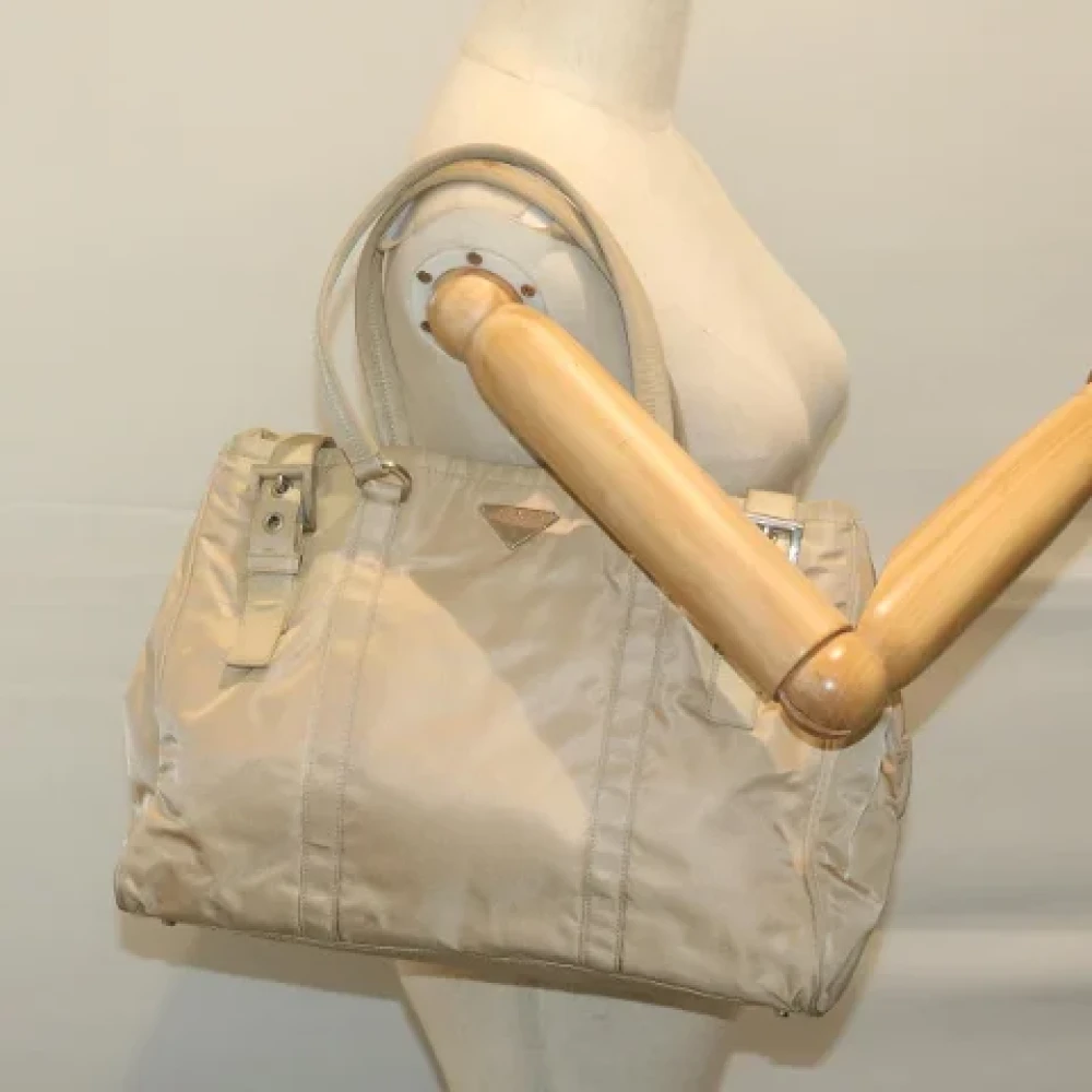 Prada Vintage Pre-owned Fabric totes Beige Dames