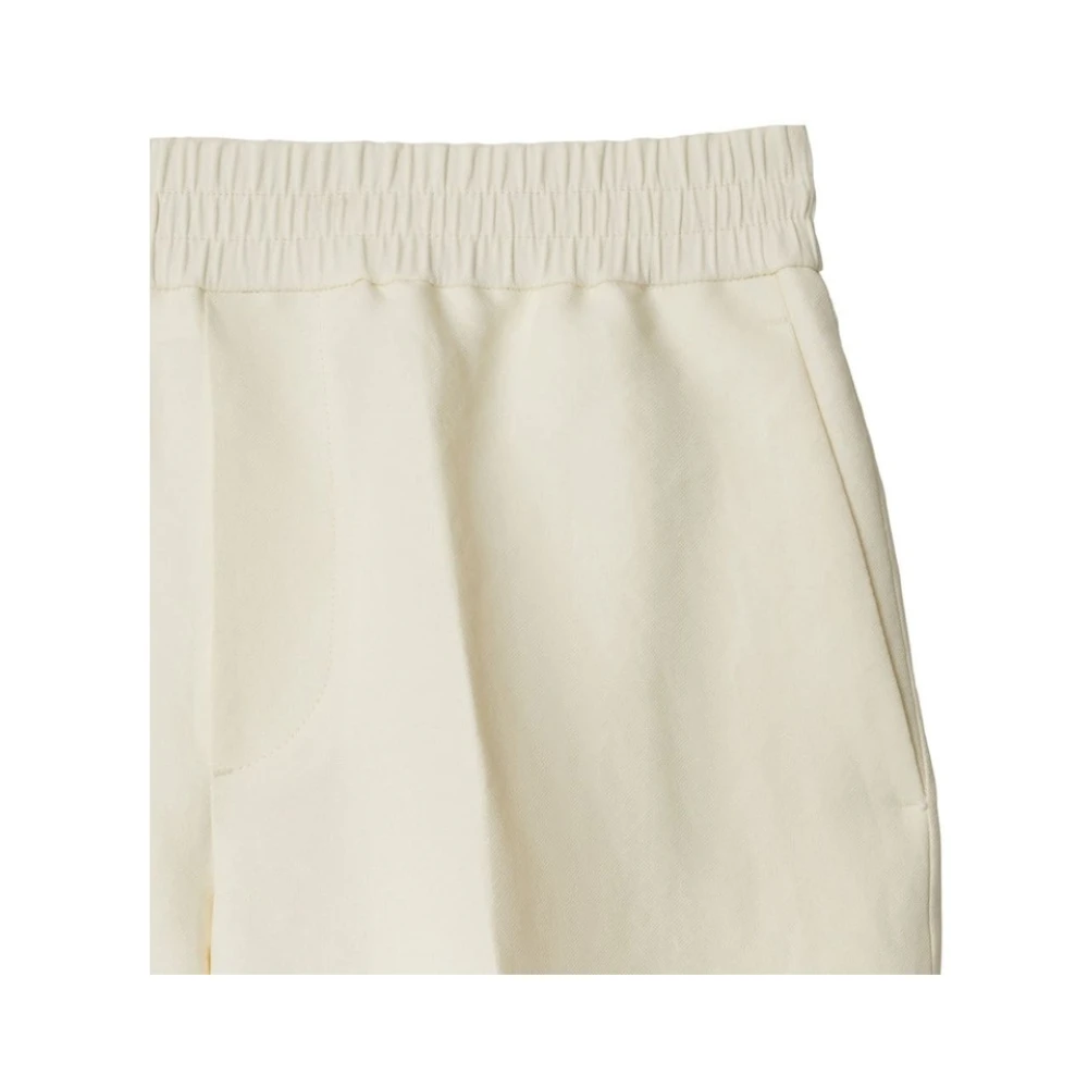 Burberry Roomwit Elastische Taille Taps Toelopende Pijp White Dames