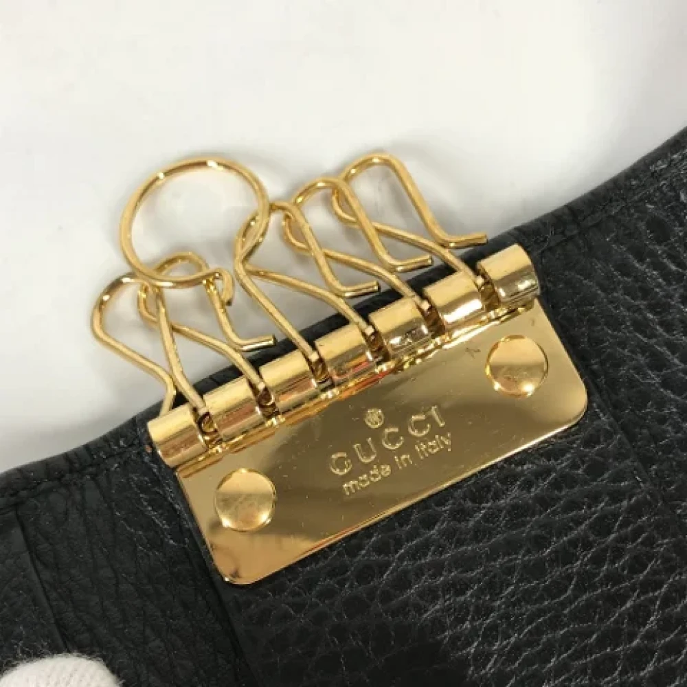 Gucci Vintage Pre-owned Leather key-holders Black Dames