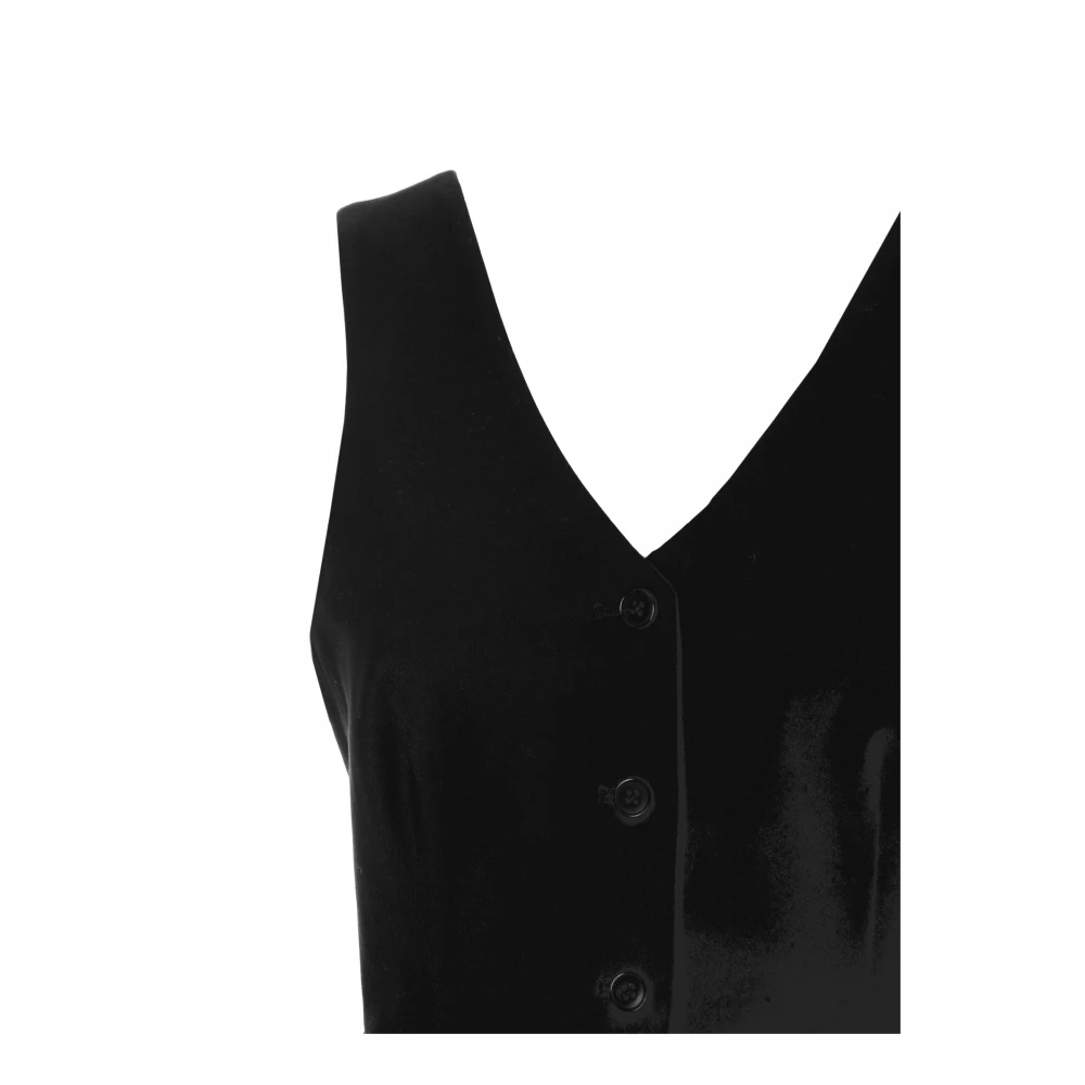 drykorn Flanellen vest met diepe V-hals Black Heren