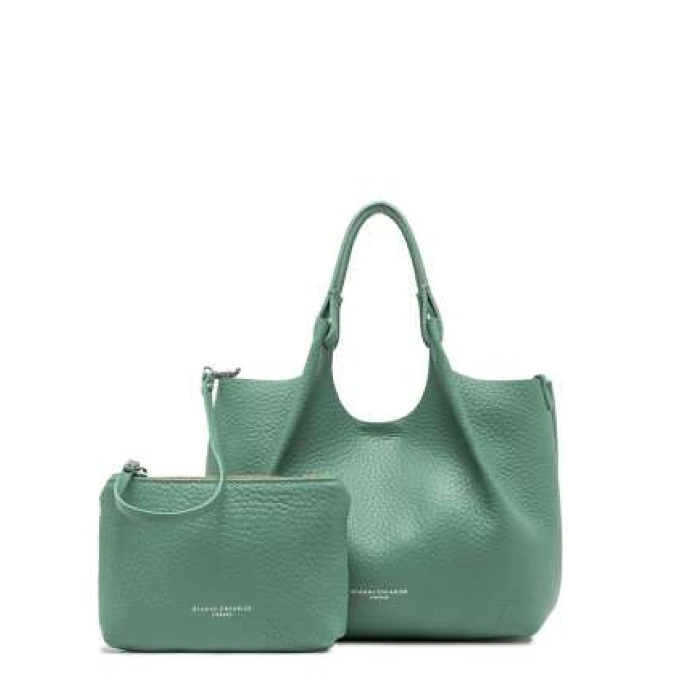 Gianni Chiarini Graanleer Medium Tas Mint Zand Green Dames