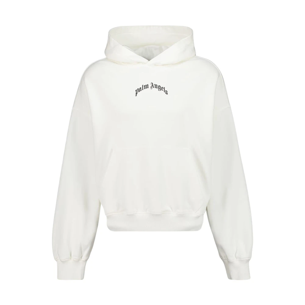 Palm Angels White Back Curved Logo Loose Hoodie - Male - Hoodies - Xs - Sweatshirts & Hoodies