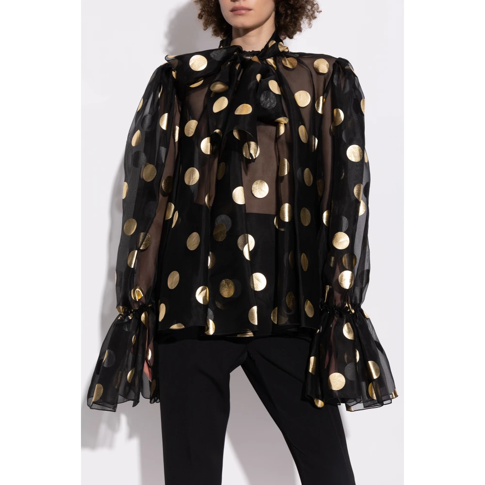 Dolce & Gabbana Shirt met polka dot patroon Black Dames