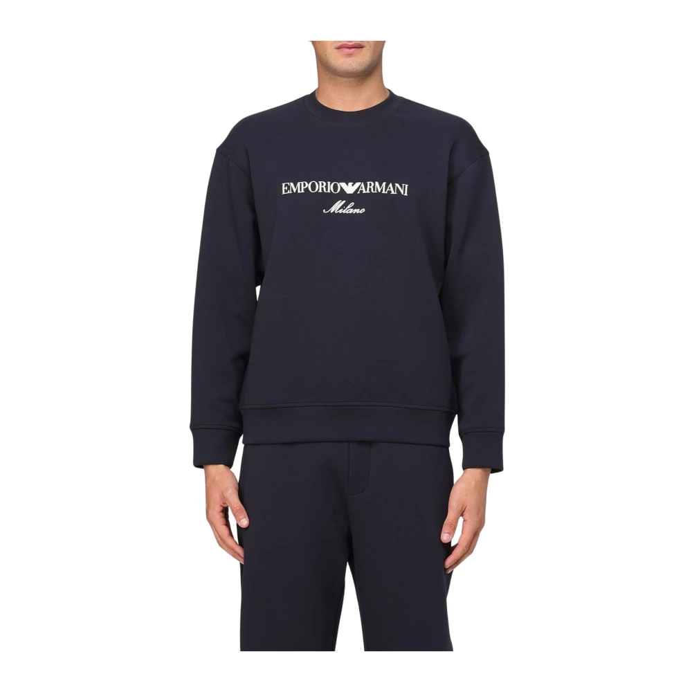 Emporio Armani Blauwe Sweaters voor Mannen Blue Heren