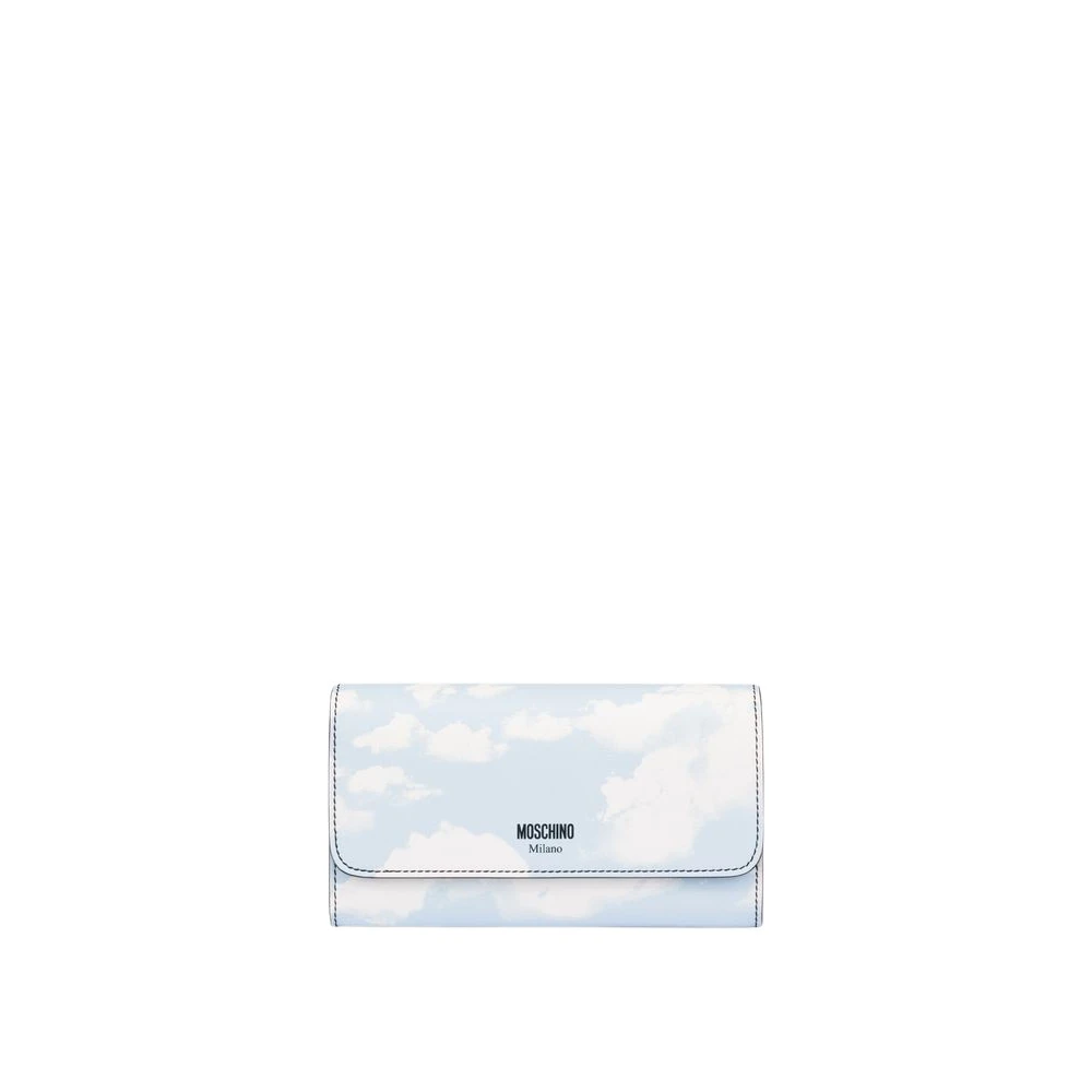 Moschino Unisex Blue Chain Wallet Archive Clouds