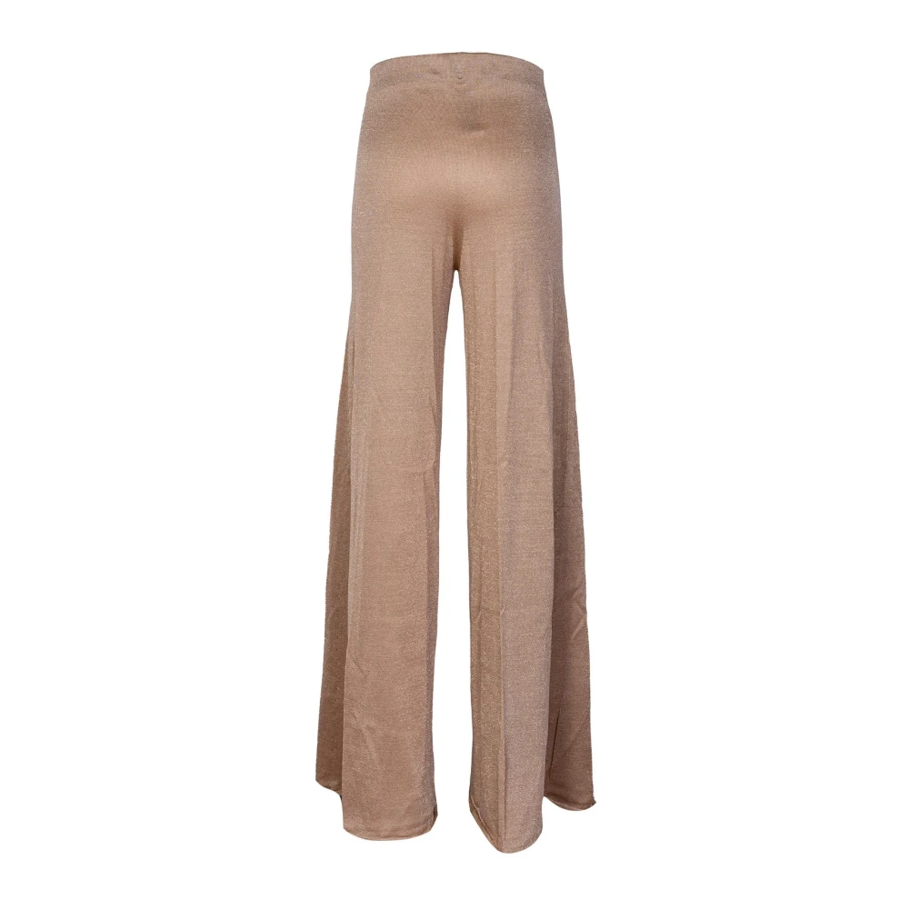 Circus Hotel Metallic hoge taille palazzo broek Brown Dames