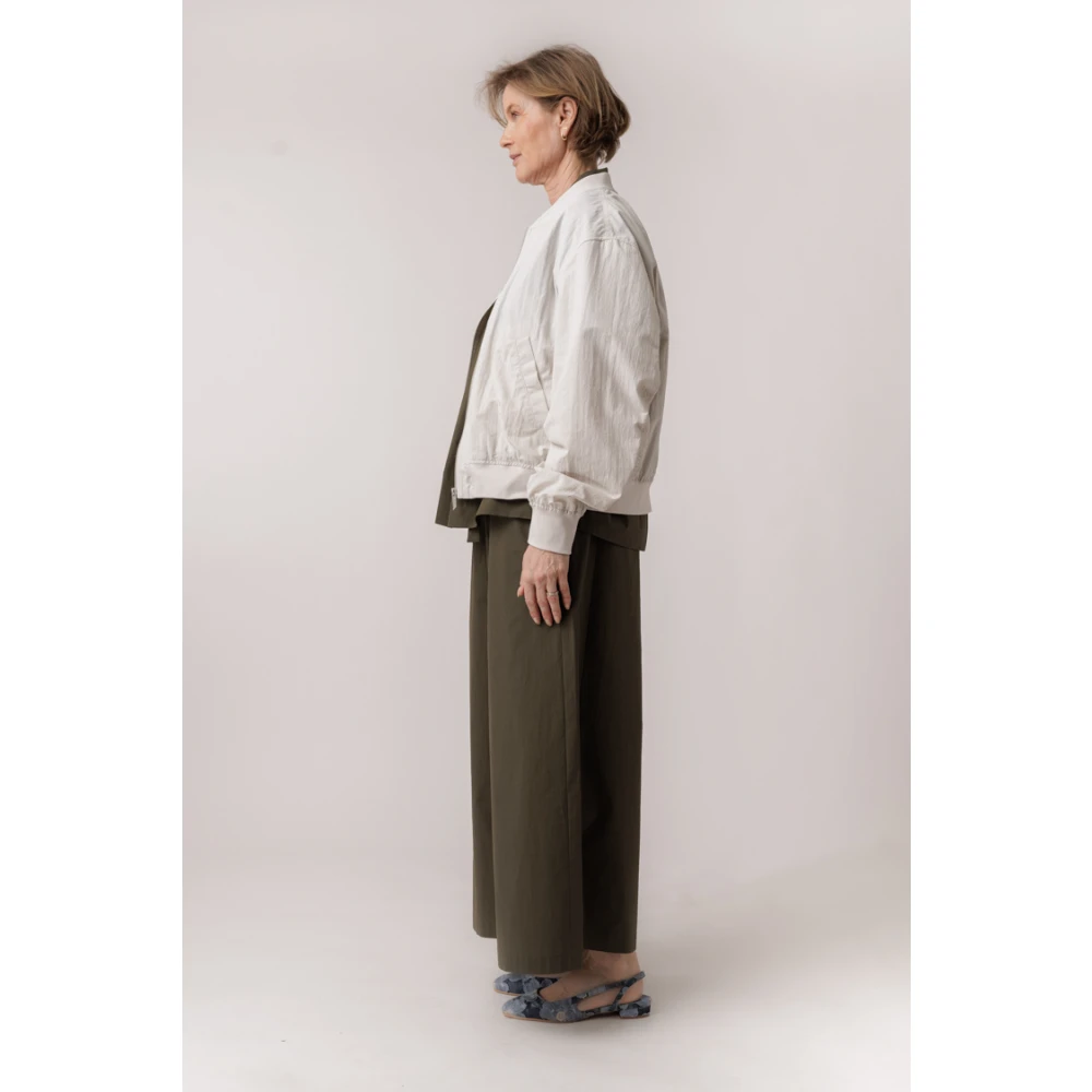 Odeeh Donker Khaki Elastische Taillebroek Green Dames