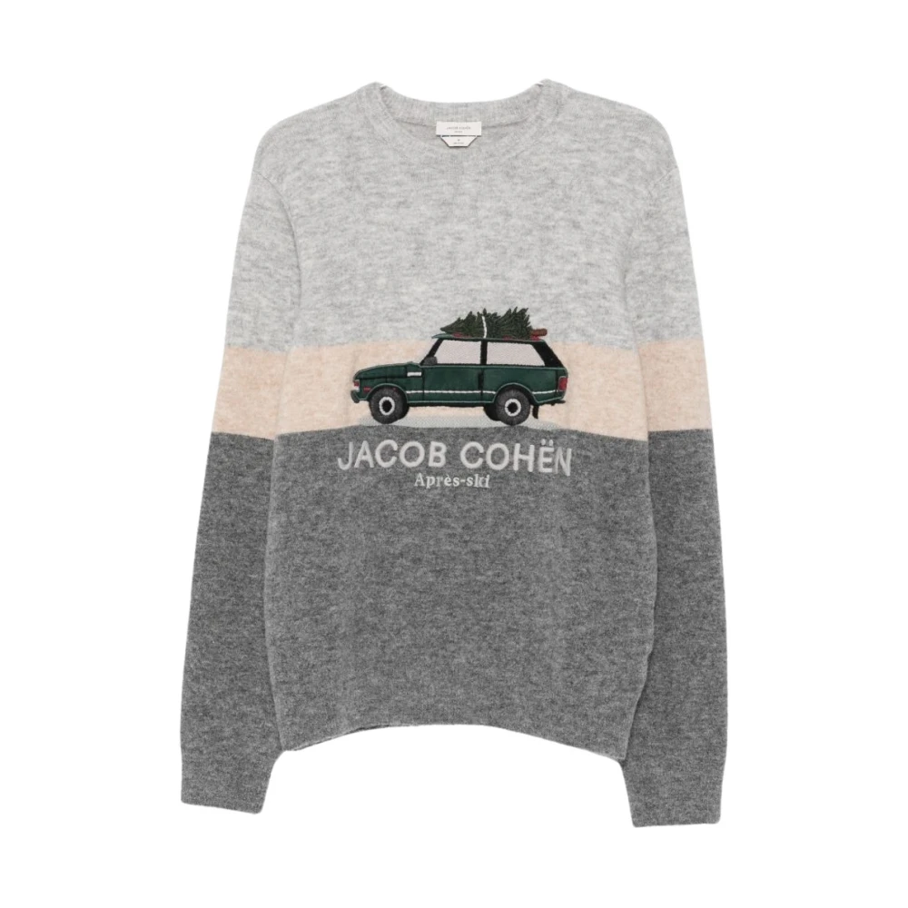 Jacob Cohën , Round-Neck Knitwear, Male, Multicolor, L, Jacob Cohen Jumpers Multicolor