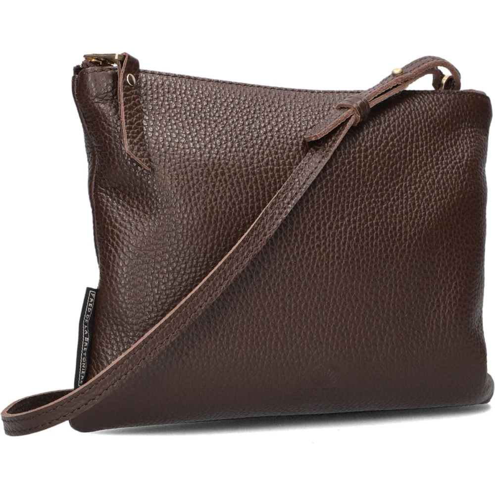 Fred de la Bretoniere Bruine leren crossbody schoudertas Brown Dames