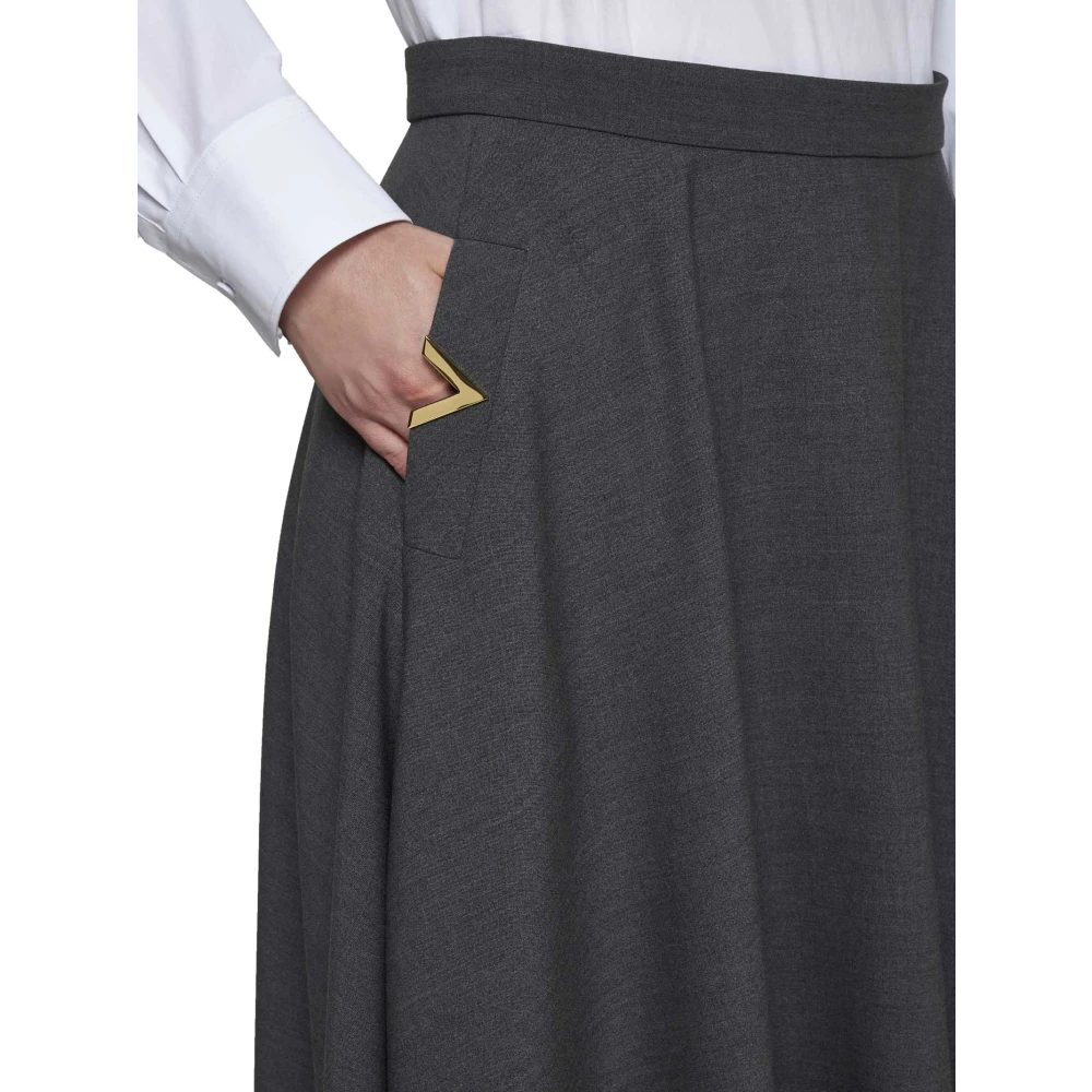 Valentino Midi Volle Rok in Middengrijs Gray Dames