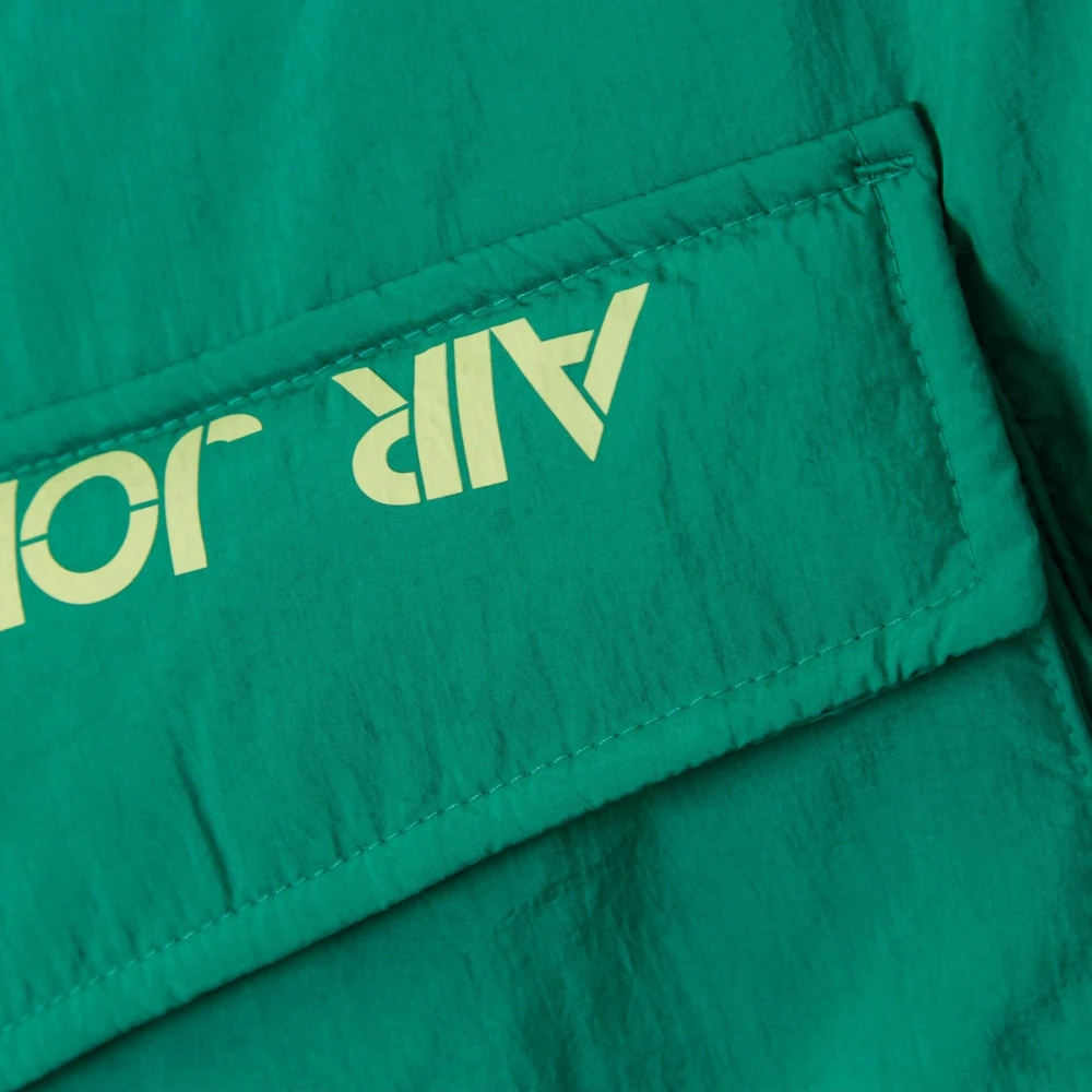 Jordan Lange Dons Parka Jas in Zwart Groen Multicolor Heren