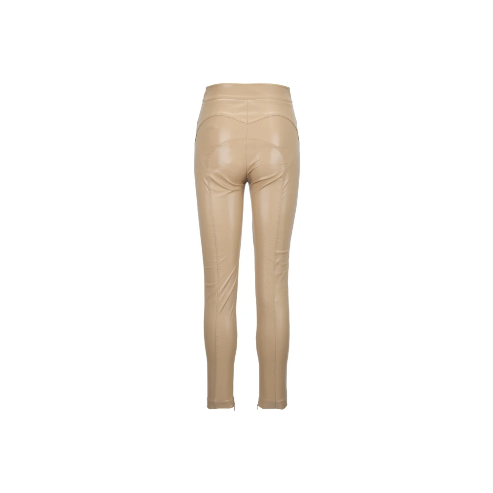 Elisabetta Franchi Dames Skinny Broek met Rits Beige Dames