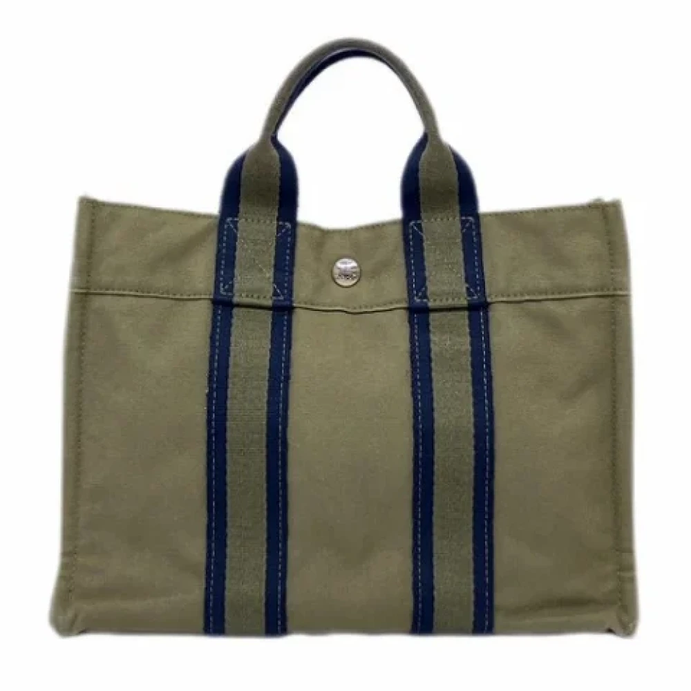 Hermès Vintage Pre-owned Canvas handbags Green Dames