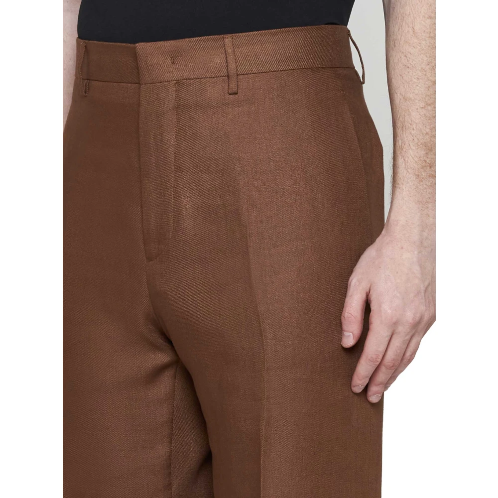 Tagliatore Elegante Broek Geen Plooien Brown Heren