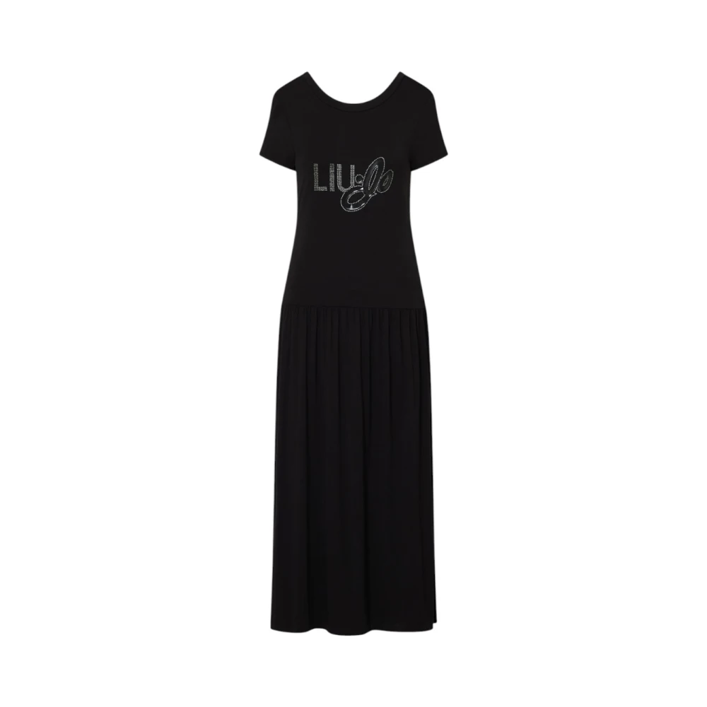 Liu Jo Vrouw Zwart Kleedjes Dames, S, Lange Jersey Jurk