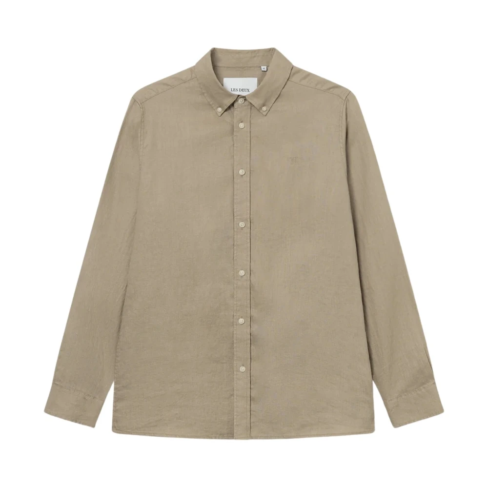 Les Deux Linnen Overhemd Beige Heren