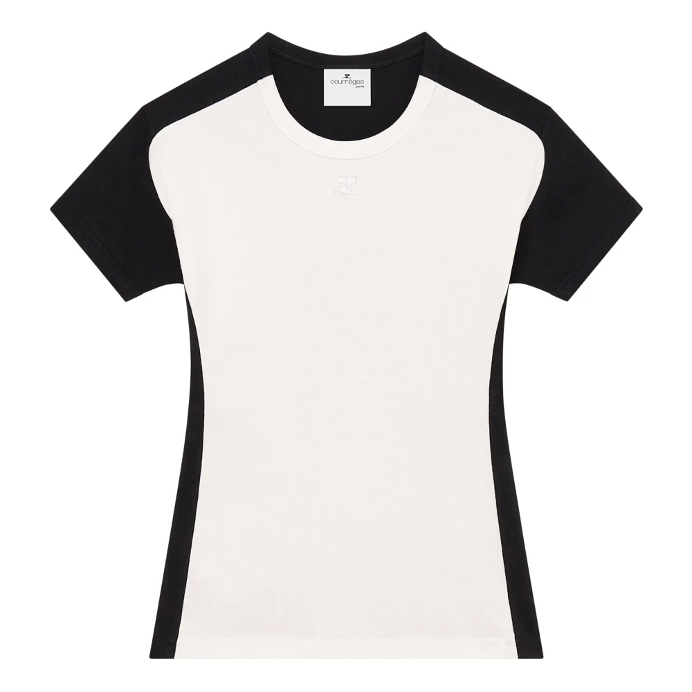 Courrèges Stijlvolle Twee-Tone Katoenen T-Shirt White Dames