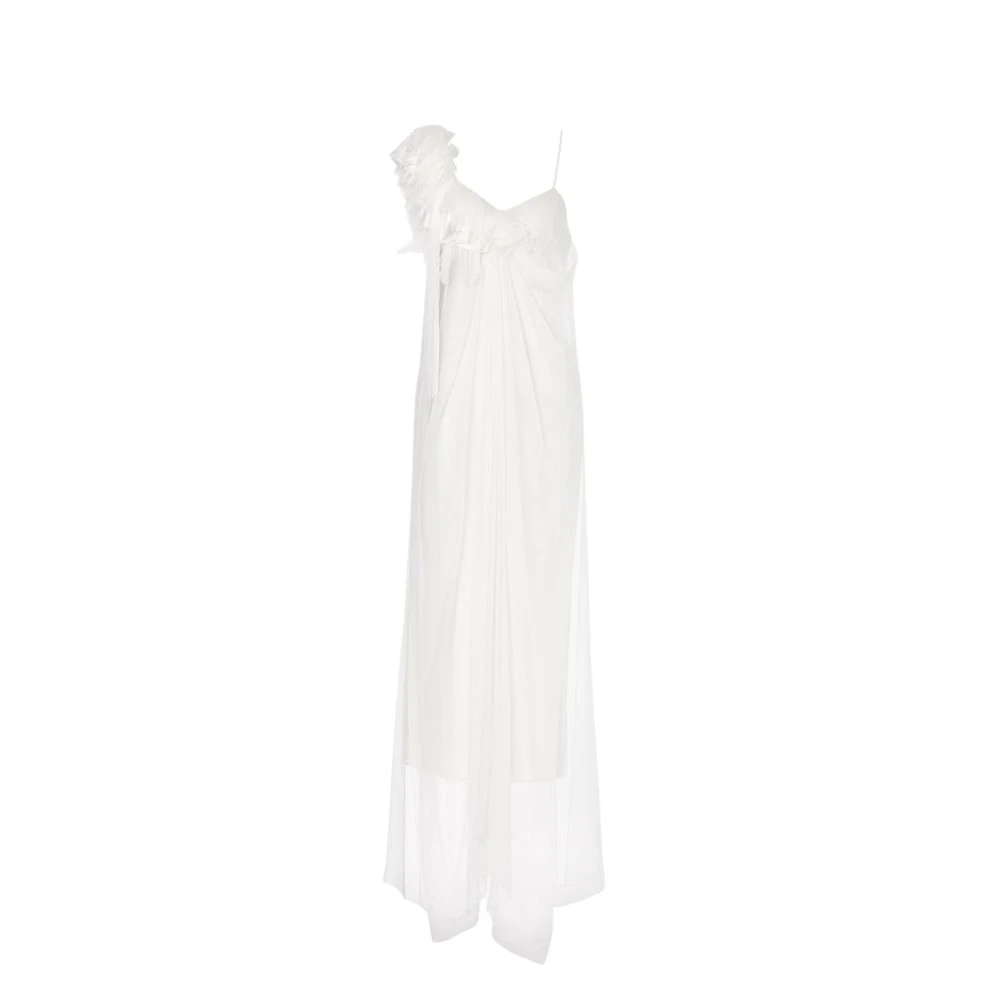 Alberta Ferretti White Gowns, Female, Xs, Chiffon Silk Slip Dress