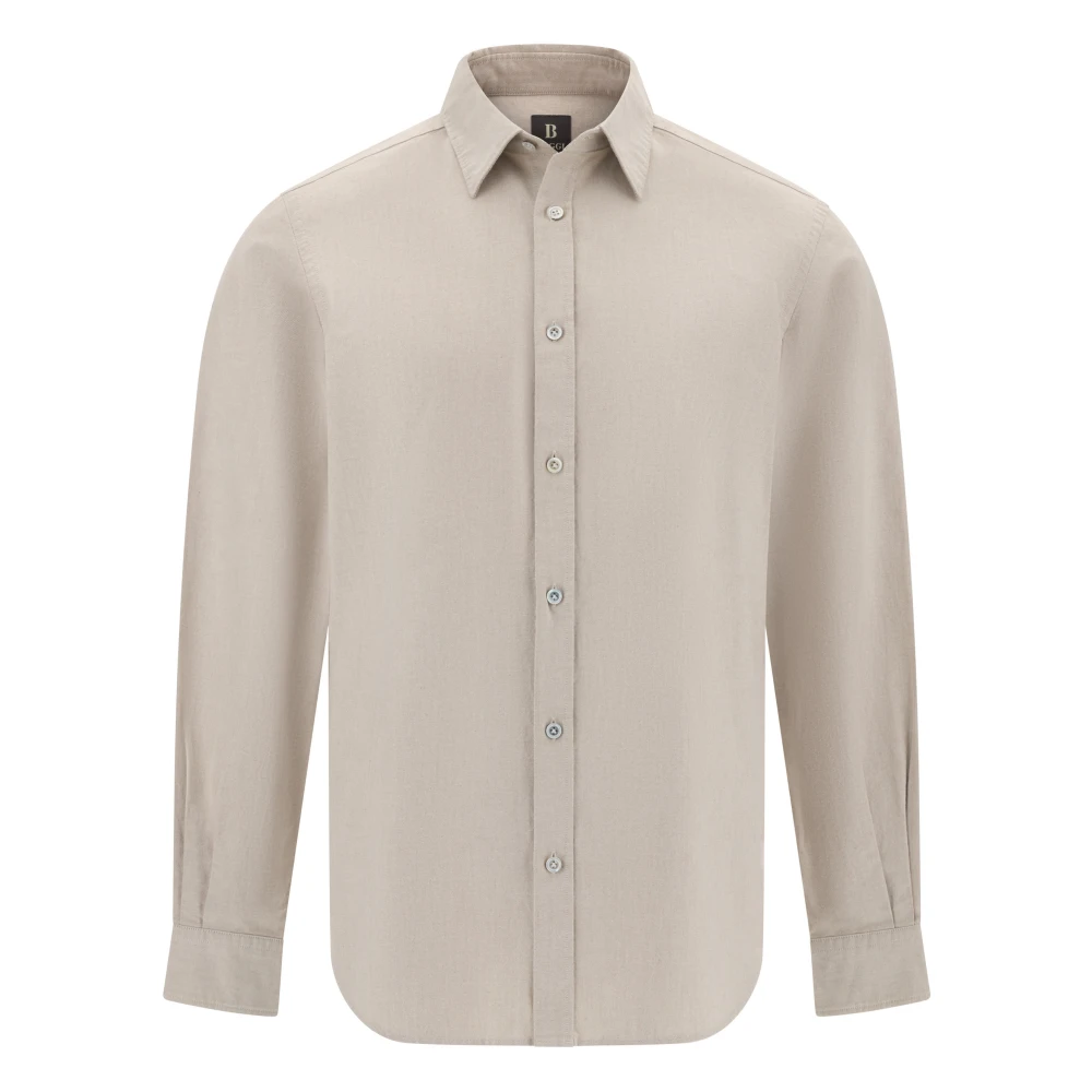 Boggi Milano Beige Regular Fit Oxford Bomullsskjorta